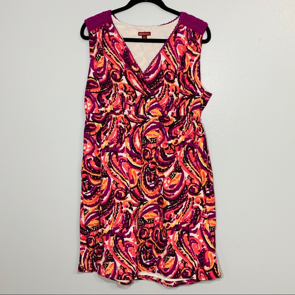 Merona Pink Purple Orange Midi Sundress